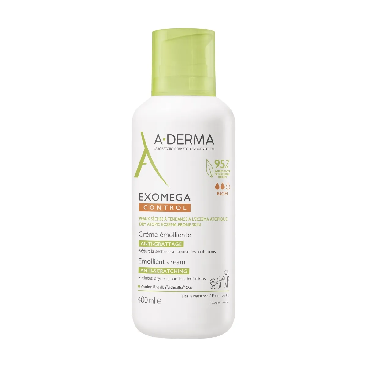 A-DERMA EXOMEGA CONTROL KREEM ATOOPILISELE NAHALE 400ML - Изображение товара 1