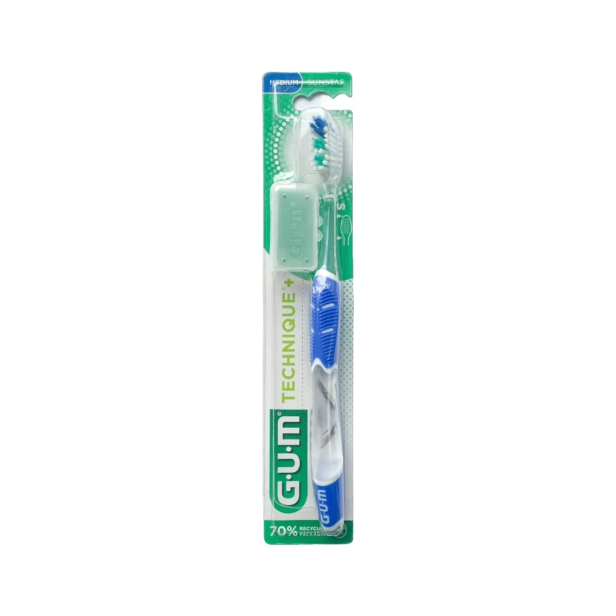 GUM TECHNIQUE PLUS КОМПАКТНАЯ ЗУБНАЯ ЩЕТКА. СРЕДНЕЙ ЖЕСТКОСТИ /493/ - Изображение товара