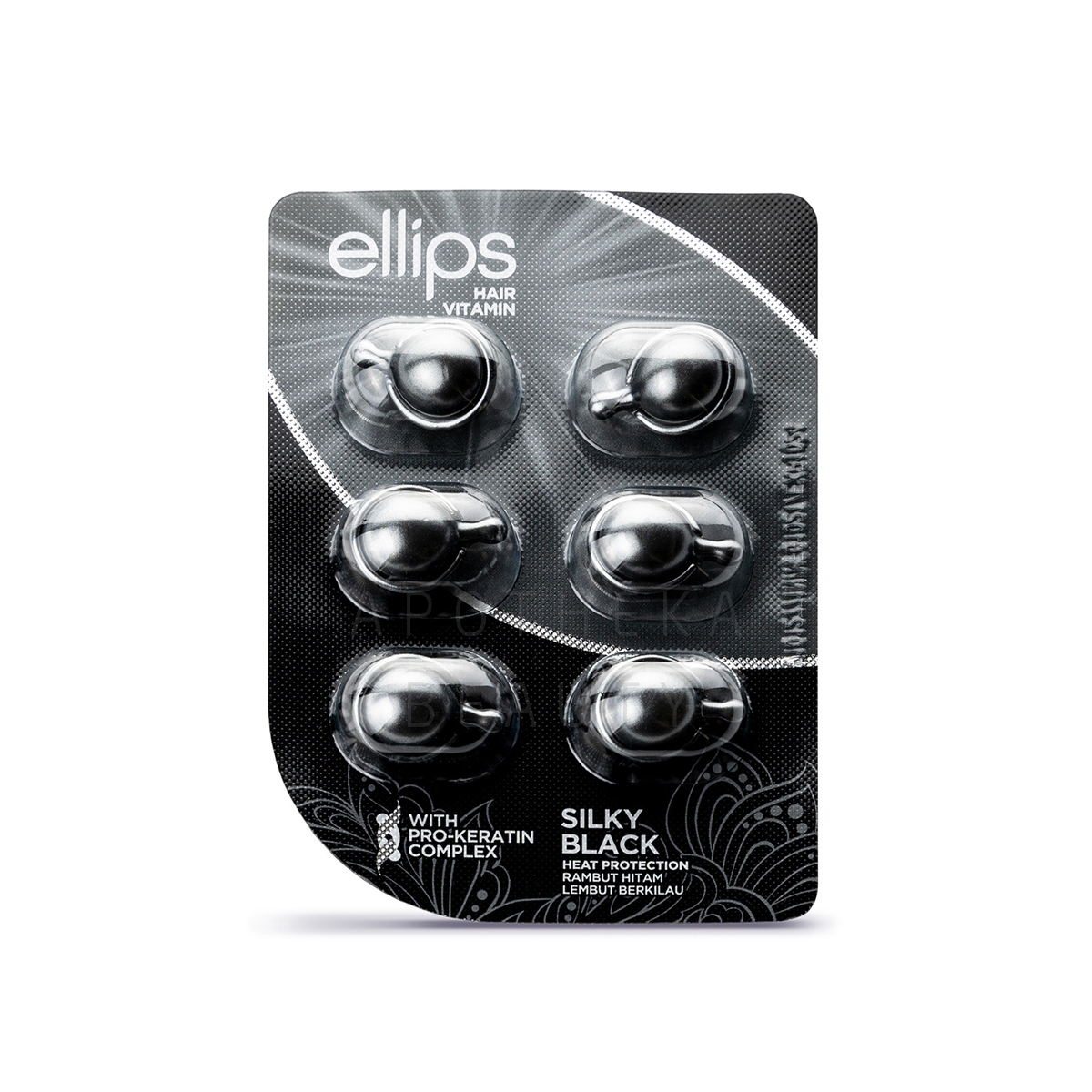 ELLIPS SILKY BLACK JUUKSEVITAMIINID PEALEMÄÄRITAVAD 1ML N6 - Изображение товара