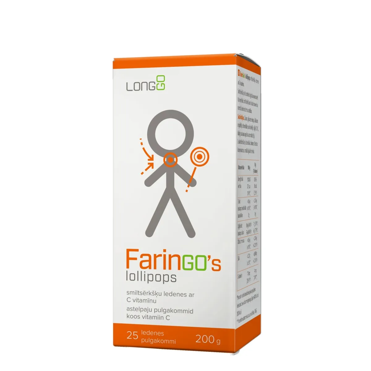 FARINGO'S LOLLIPOPS N25 ASTELPAJU PULGAKOMMID C-VITAMIINIGA - Изображение товара