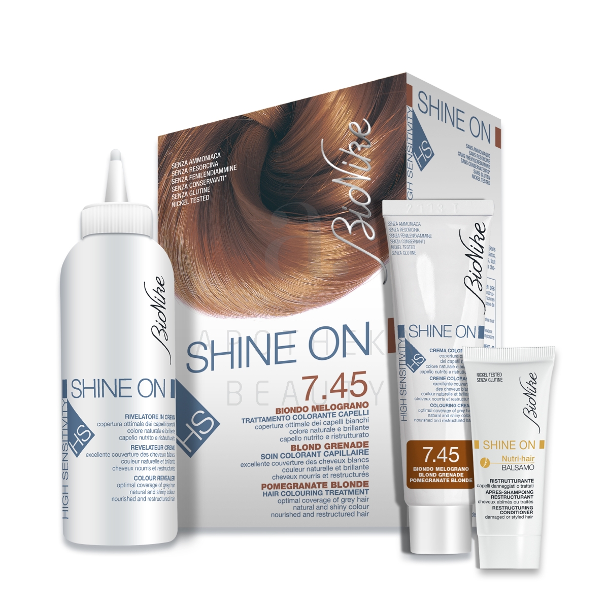 BIONIKE SHINE ON HS КРАСКА ДЛЯ ВОЛОС 7.45 (ГРАНАТОВЫЙ БЛОНД) - Изображение товара
