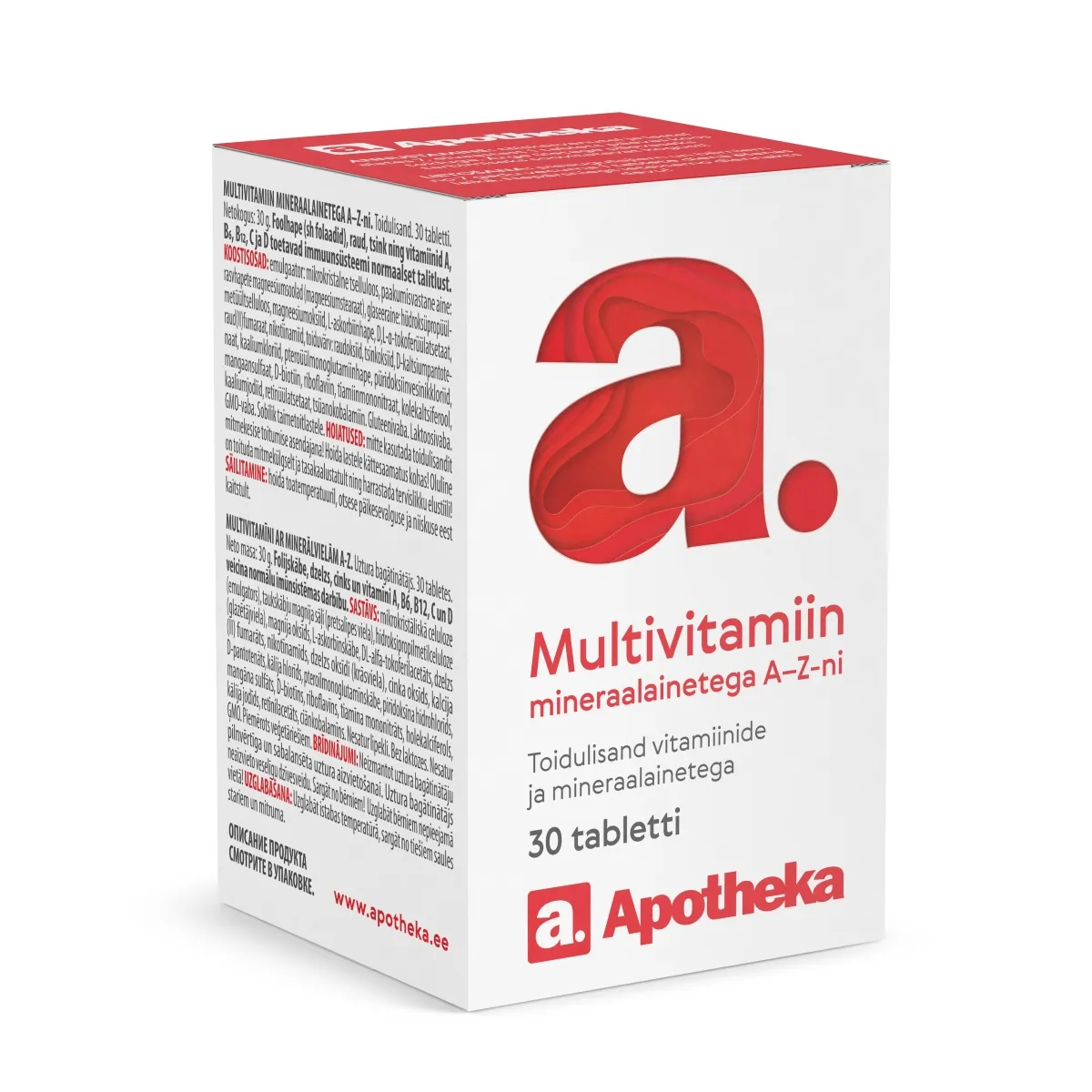 A. MULTIVITAMIIN MINERAALAINETEGA A-Z TBL N30 - Изображение товара