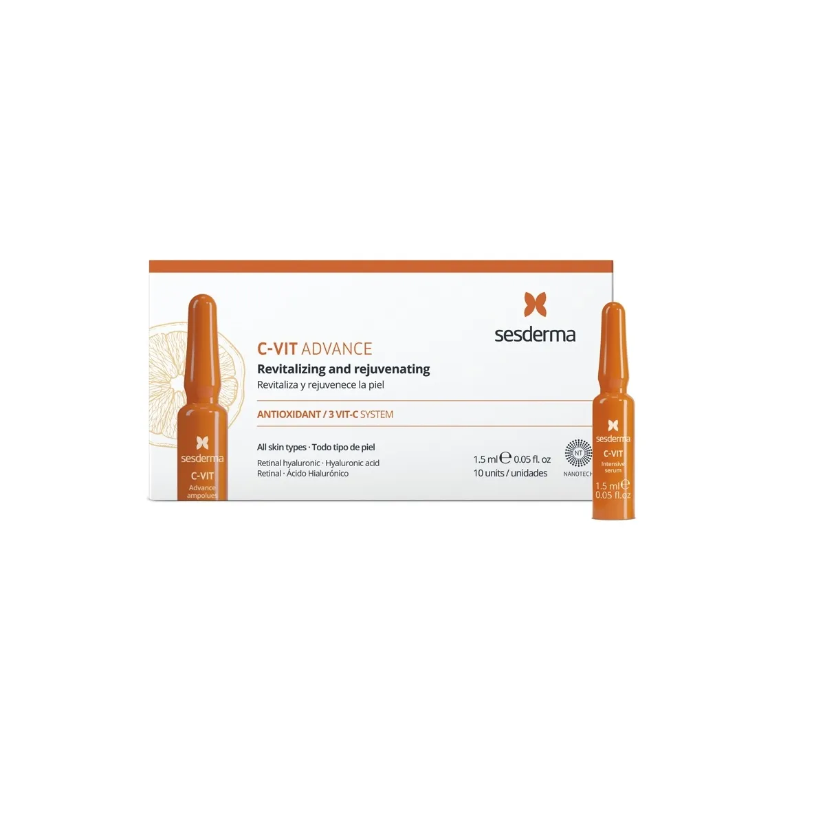 SESDERMA C-VIT ADVANCE AMPULLID 10X1,5ML - Изображение товара
