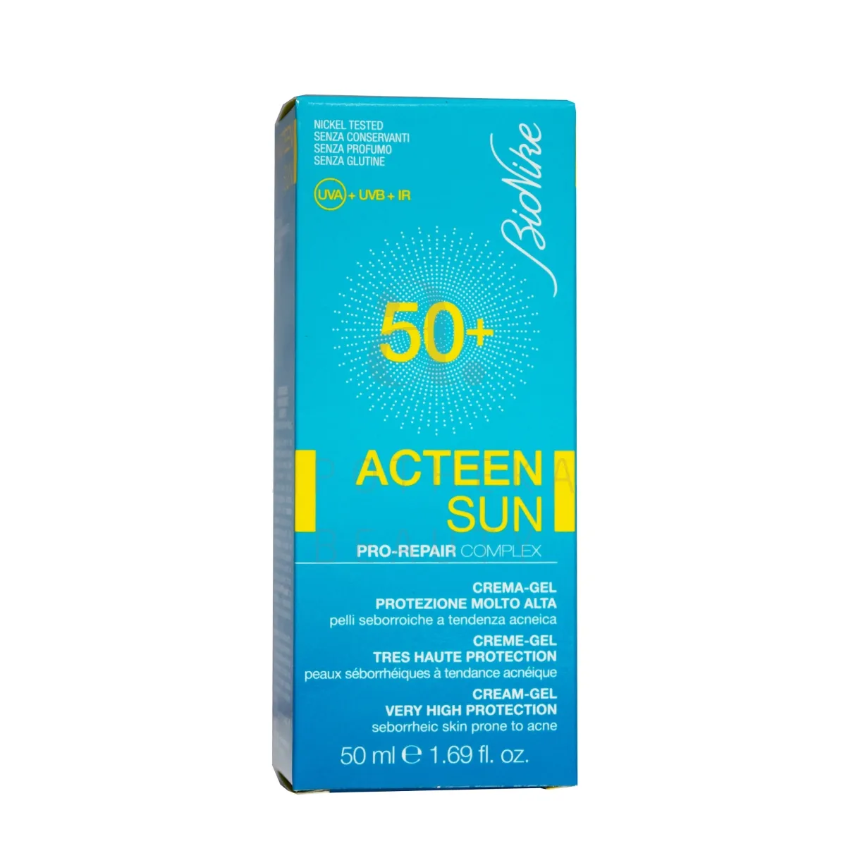 BioNike ACTEEN SUN солнцезащитный крем-гель для проблемной кожи SPF 50+ (очень высокая защита) 50мл - Изображение товара