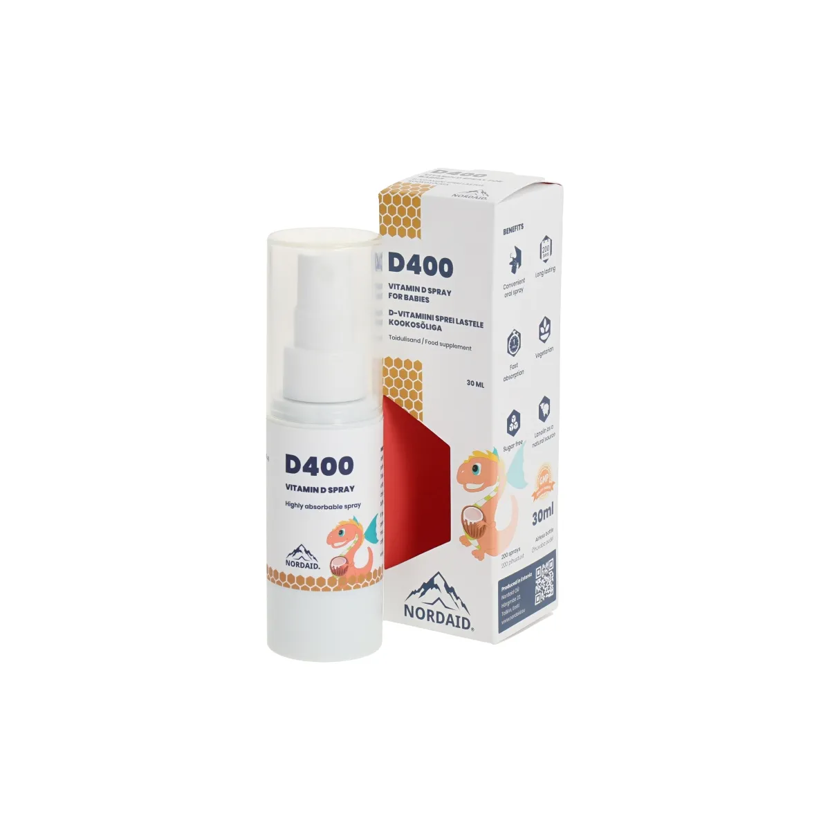 NORDAID D-VITAMIIN SUUKAUDNE SPREI KOOKOSÕLIGA 10MCG 30ML - Изображение товара