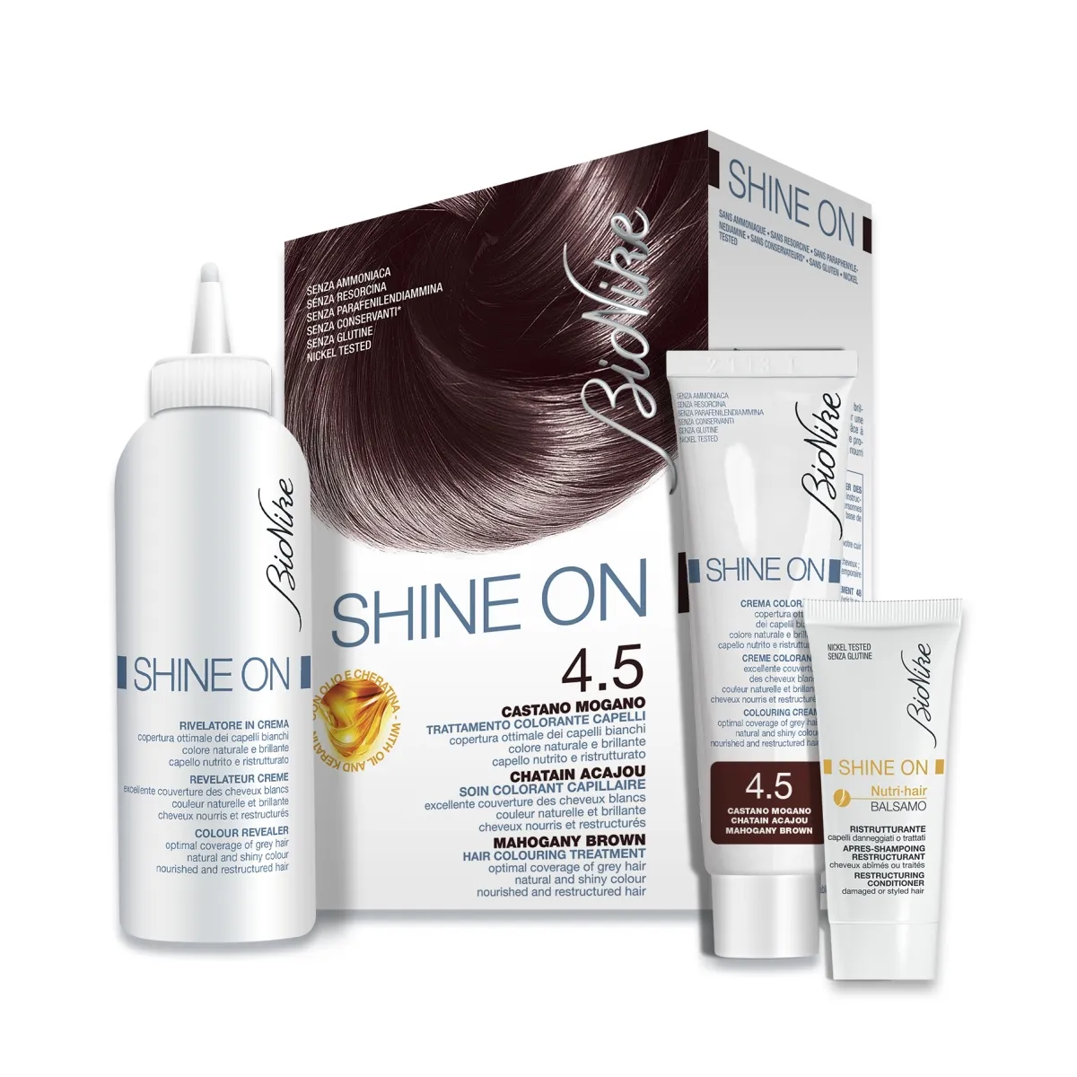 BIONIKE SHINE ON КРАСКА ДЛЯ ВОЛОС 4.5 (КОРИЧНЕВАТО-КРАСНЫЙ) - Изображение товара