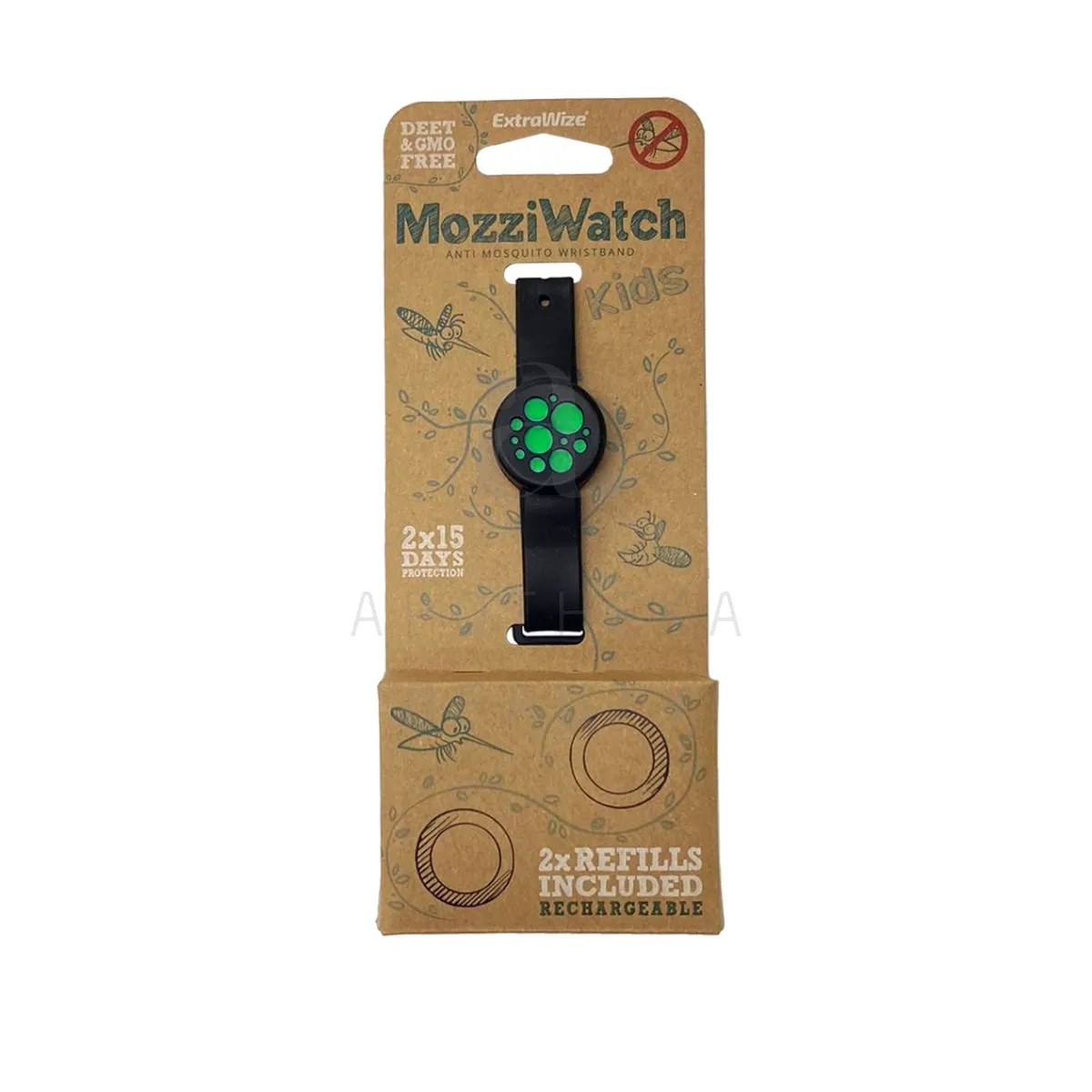 MOZZIWATCH SÄÄSETÕRJE KÄEPAEL LASTELE ROHELINE + 2 TÄITETABLETTI - Изображение товара