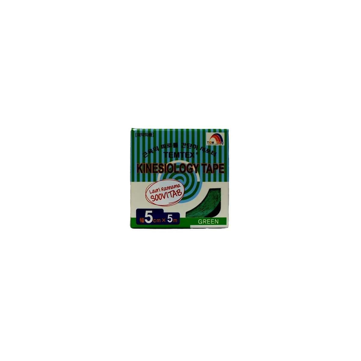 TEMTEX KINESIOLOOGILINE TEIP 5CMX5M ROHELINE N1 - Изображение товара