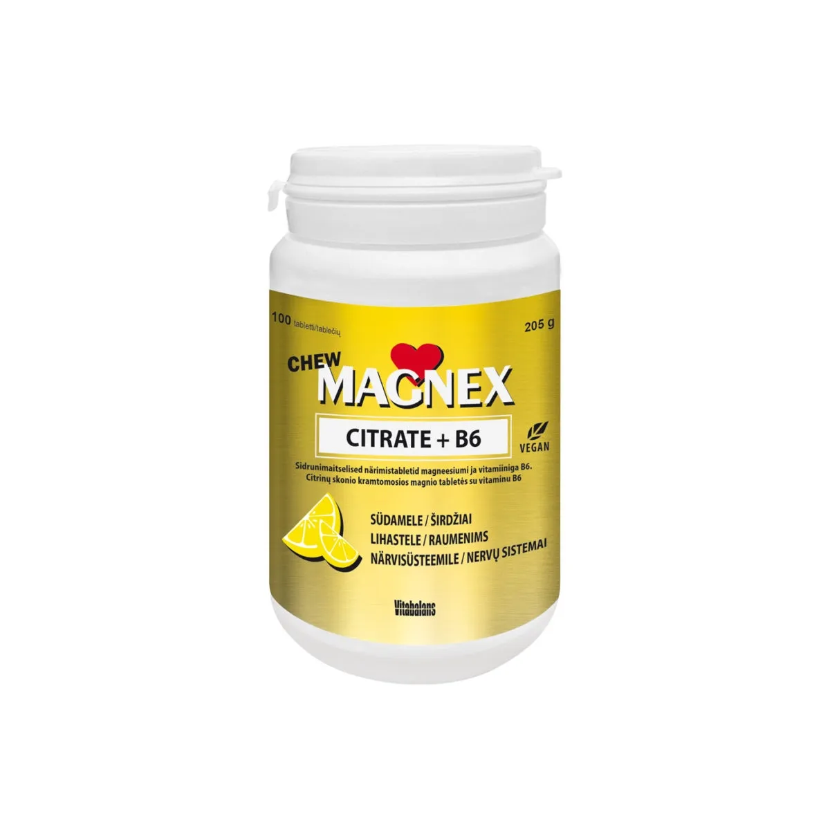 MAGNEX CITRATE+VITAMIIN B6 NÄRIMISTBL 375MG N100 - Изображение товара