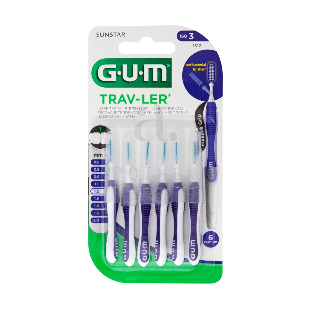 GUM TRAV-LER ИНТЕРДЕНТАЛЬНАЯ ЩЕТОЧКА 1,2MM N6/1512/ - Изображение товара