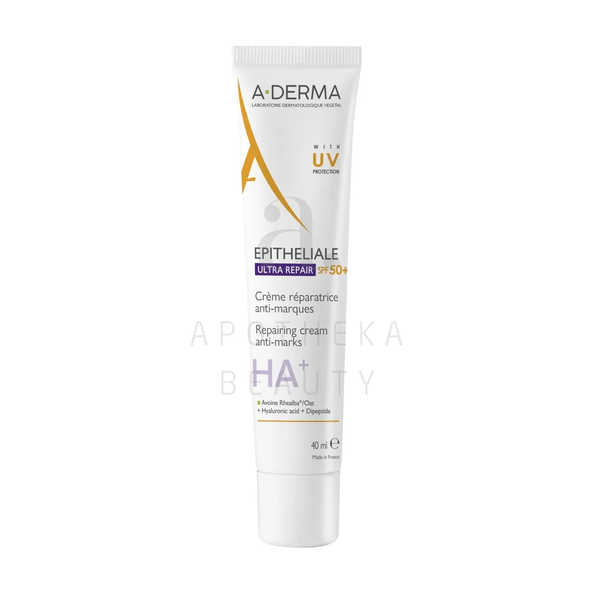 A-DERMA EPITHELIALE HA+ KREEM TAASTAV SPF50+ 40ML - Изображение товара