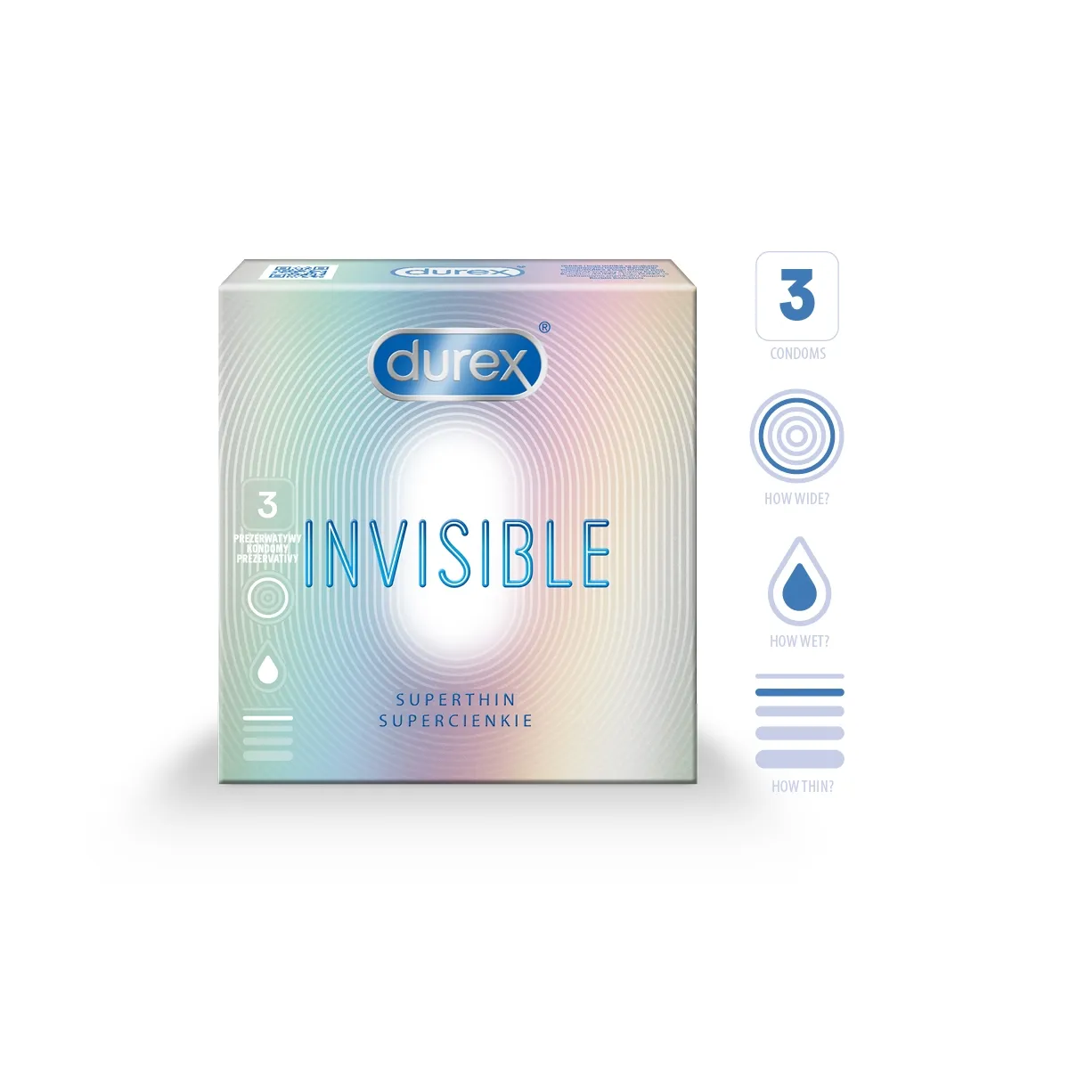 DUREX KONDOOMID INVISIBLE EXTRA SENSITIV N3 - Изображение товара