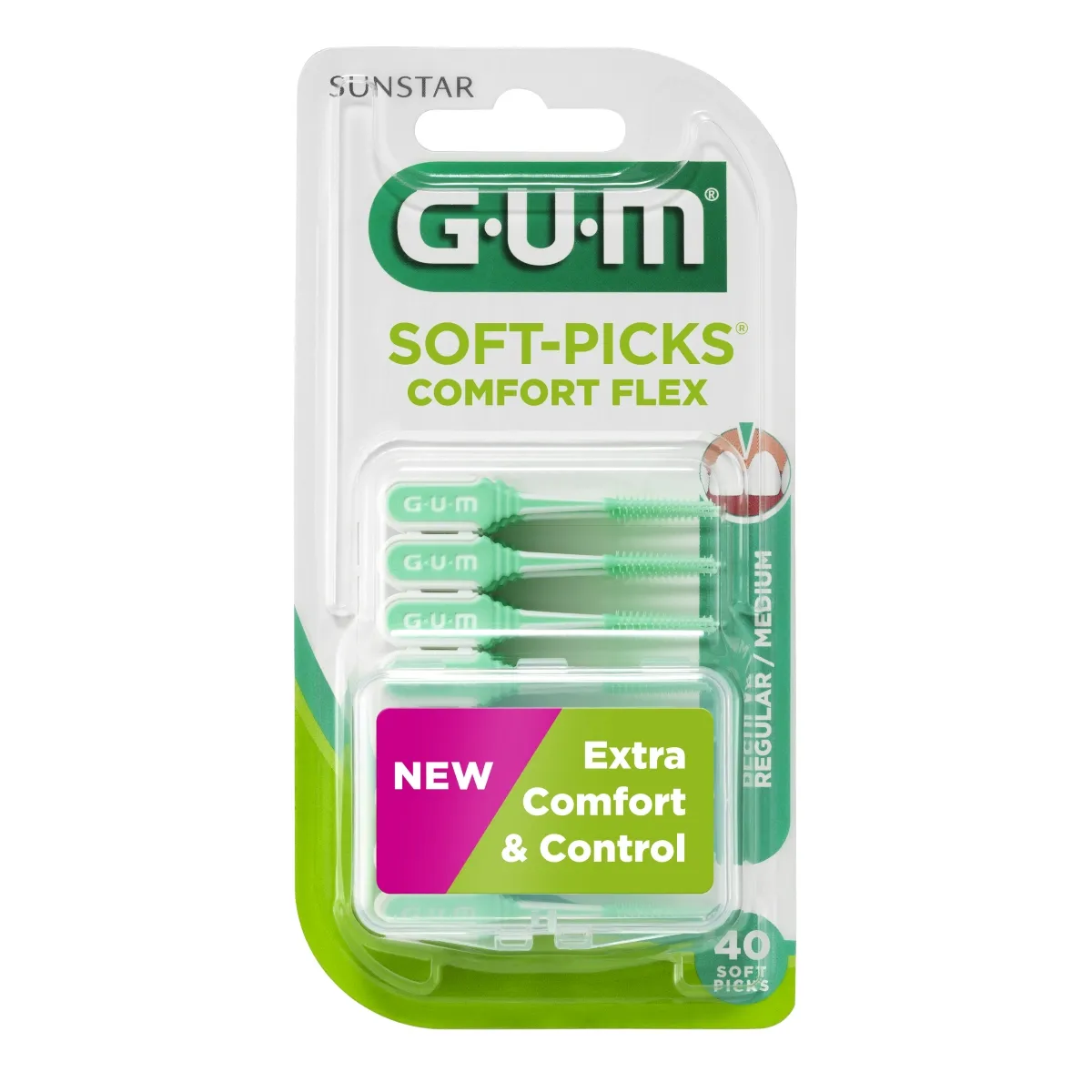 GUM HAMBAVAHEHARI SOFT-PICKS COMFORT FLEX REGULAR N40 - Изображение товара