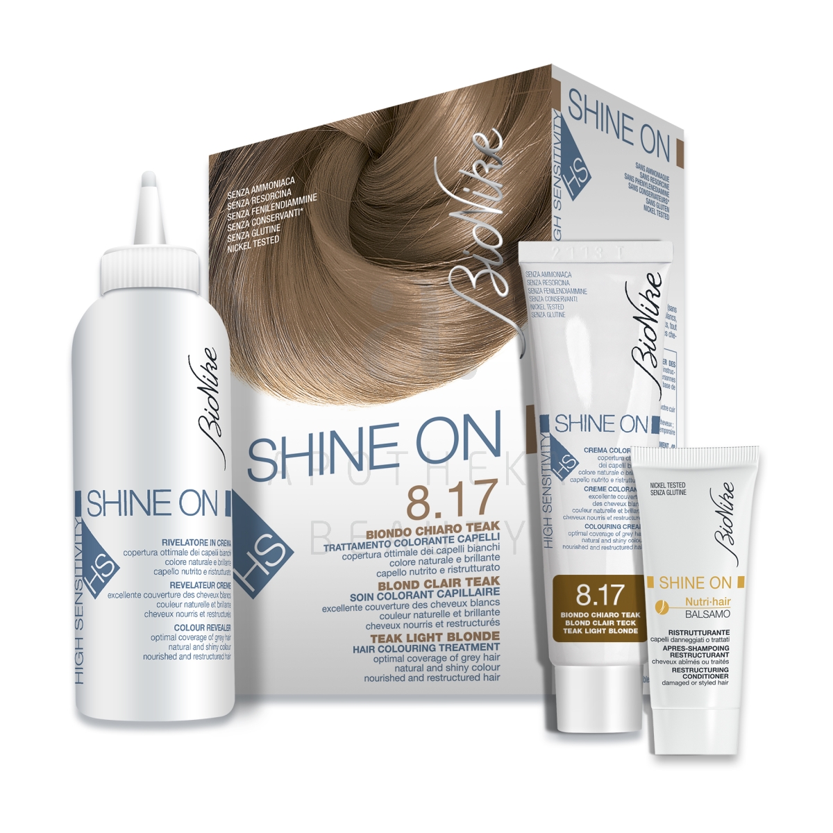 BIONIKE SHINE ON HS КРАСКА ДЛЯ ВОЛОС 8.17  (СВЕТЛЫЙ БЛОНД ЦВЕТА ТИКОВОГО ДЕРЕВА) - Изображение товара