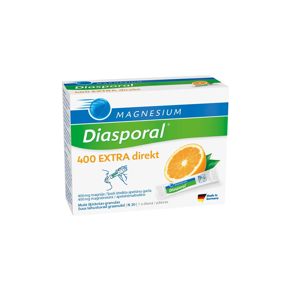 MAGNESIUM-DIASPORAL 400 EXTRA DIREKT GRAANULID N20 - Изображение товара