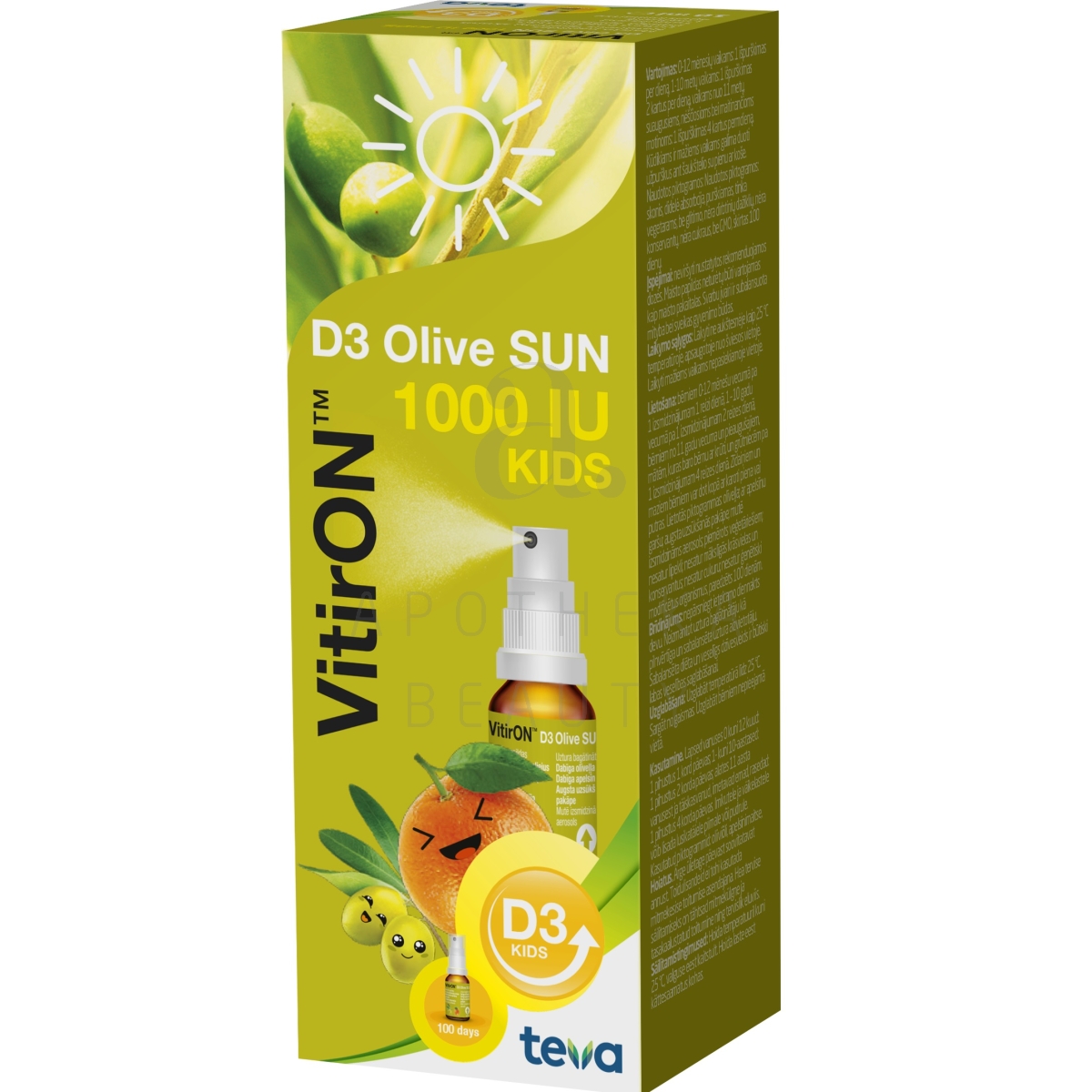 VITIRON D3 OLIVE SUN SPREI 1000IU 10ML - Изображение товара