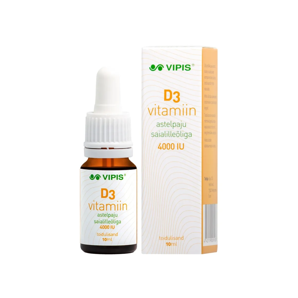 VIPIS D3 VITAMIIN ASTELPAJU SAIALILLEÕLIGA 4000IU 10ML - Изображение товара