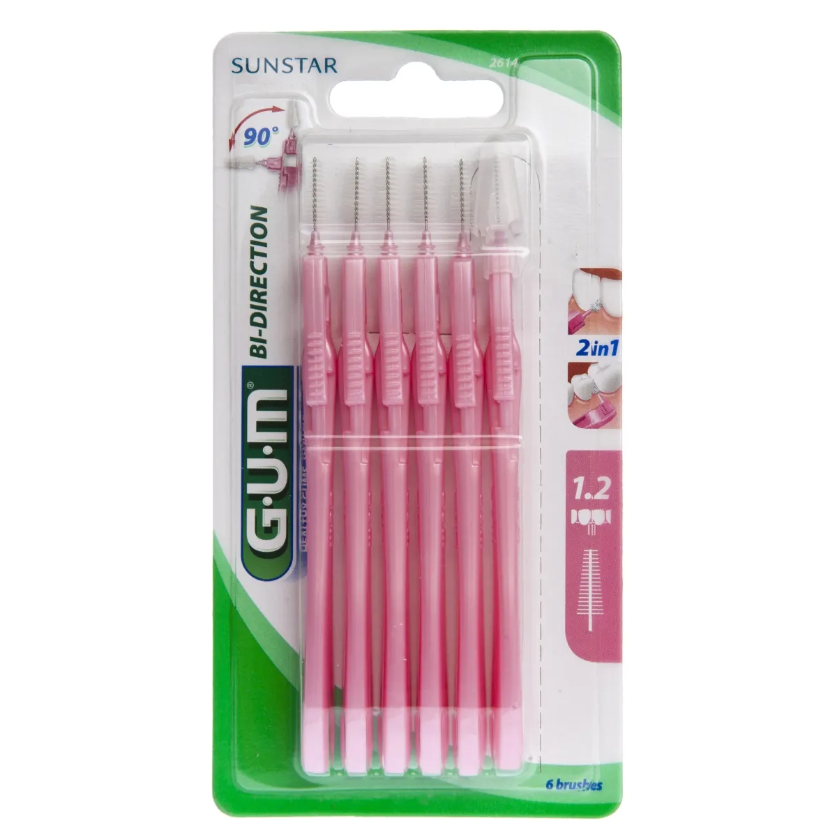 GUM  BI-DIRECTION ИНТЕРДЕНТАЛЬНАЯ ЩЕТОЧКА N6 (1,2mm) /2614