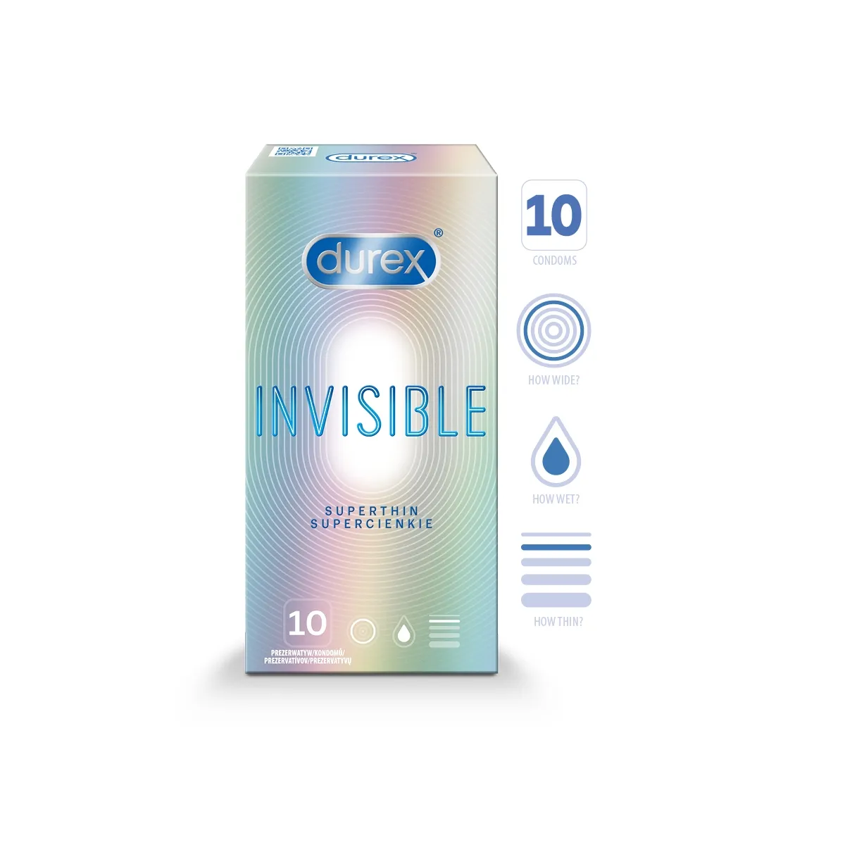 DUREX KONDOOMID INVISIBLE EXTRA SENSITIV N10 - Изображение товара