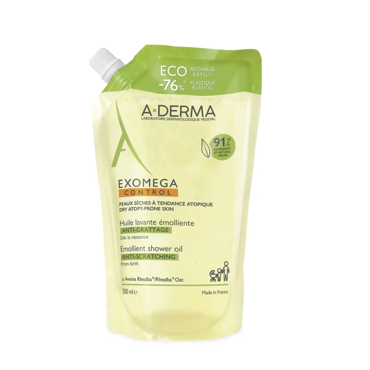 A-DERMA EXOMEGA CONTROL DUSHIÕLI TÄITEPAKEND 500ML - Изображение товара 1