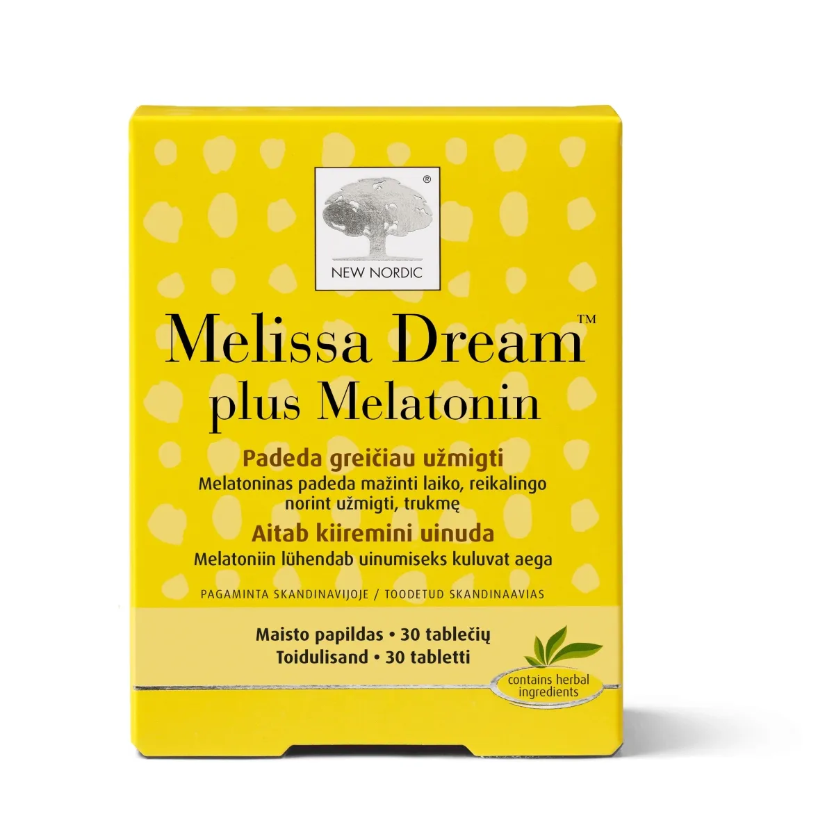 NEW NORDIC MELISSA DREAM PLUS MELATONIN TBL N30 - Изображение товара