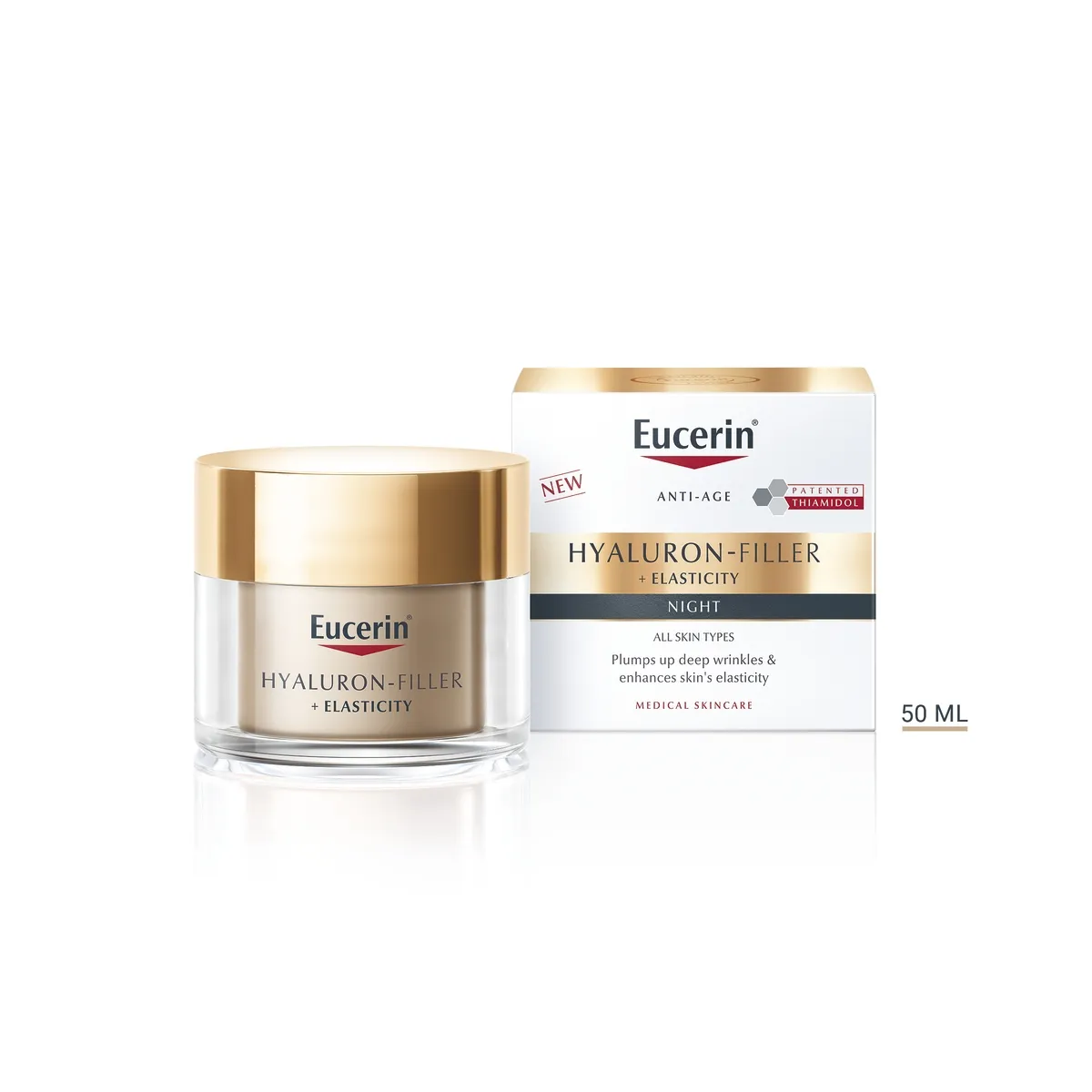 EUCERIN HYALURON FILLER+ELASTICITY ÖÖKREEM 50ML - Изображение товара