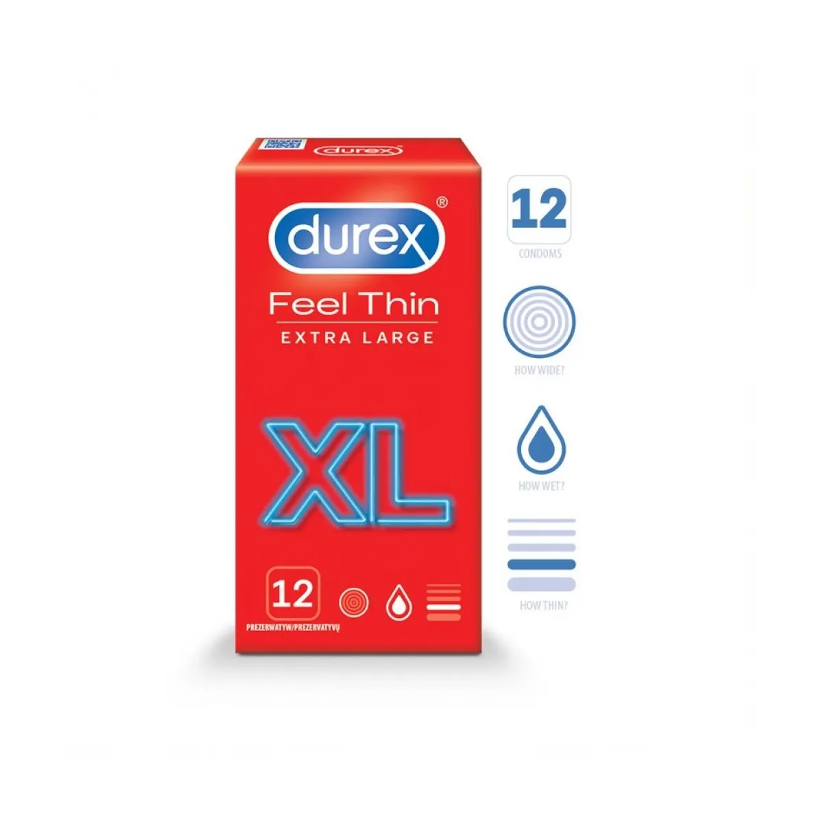DUREX KONDOOMID FEEL THIN XL N12 - Изображение товара