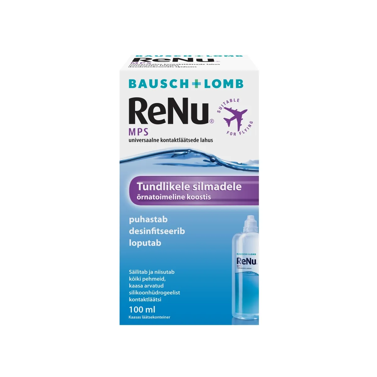 BAUSCH&LOMB RENU MPS TUNDLIKELE SILMADELE 100ML - Изображение товара