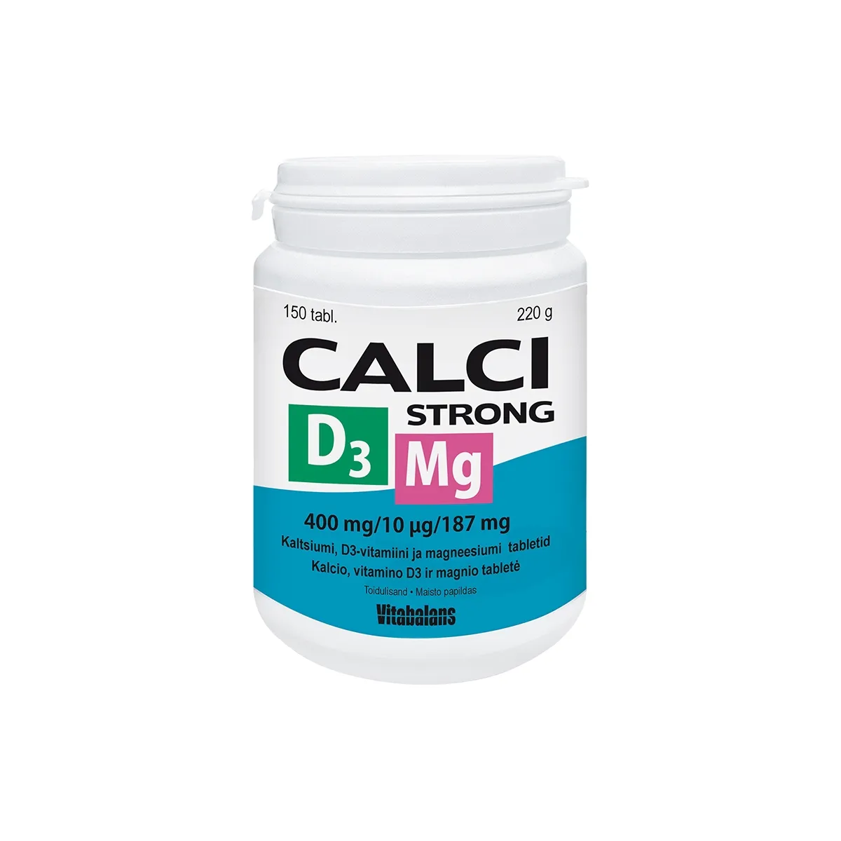 CALCISTRONG + MAGNEESIUM + VITAMIIN D3 TBL N150 - Изображение товара