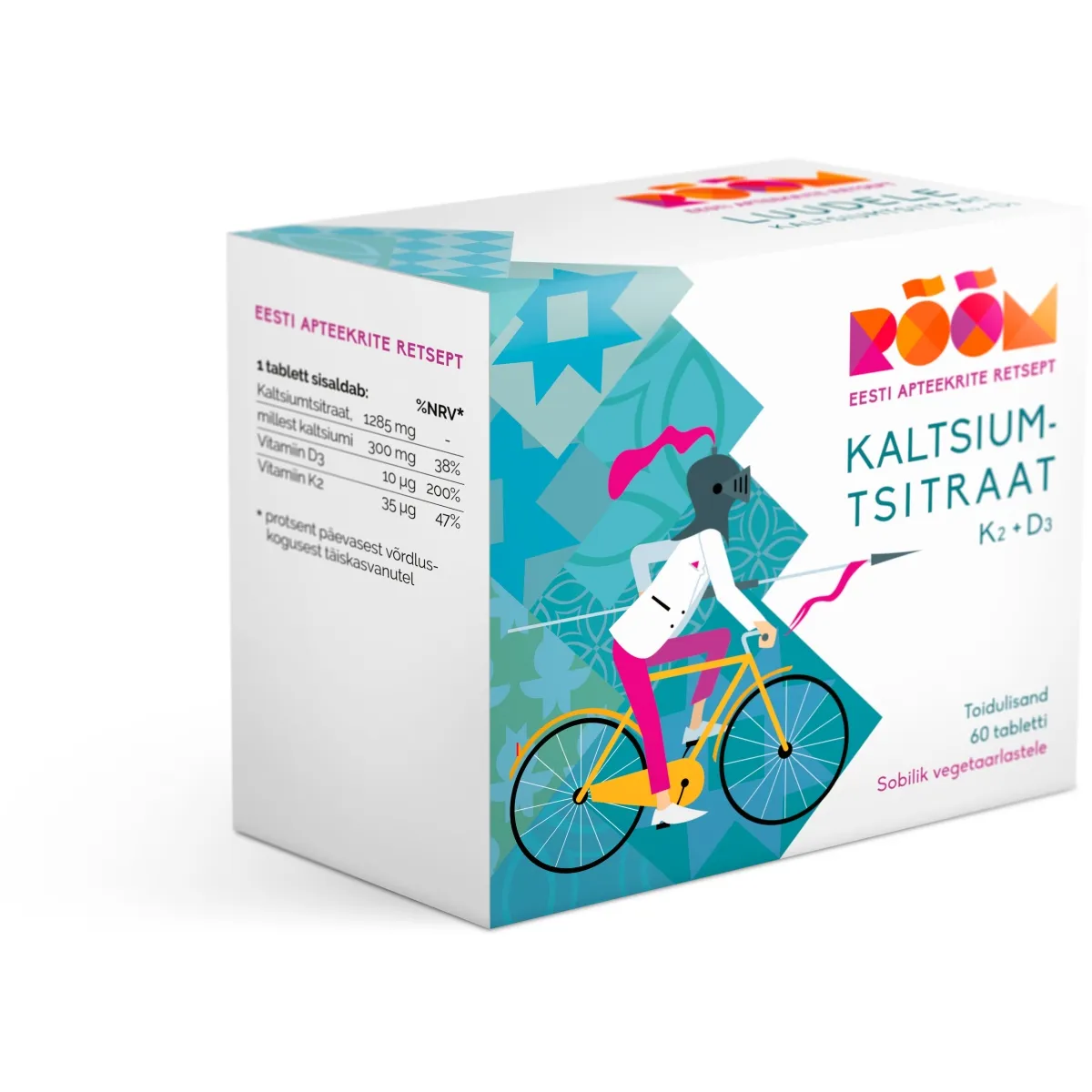 RÕÕM KALTSIUMTSITRAAT K2+D3 TBL N60 - Изображение товара