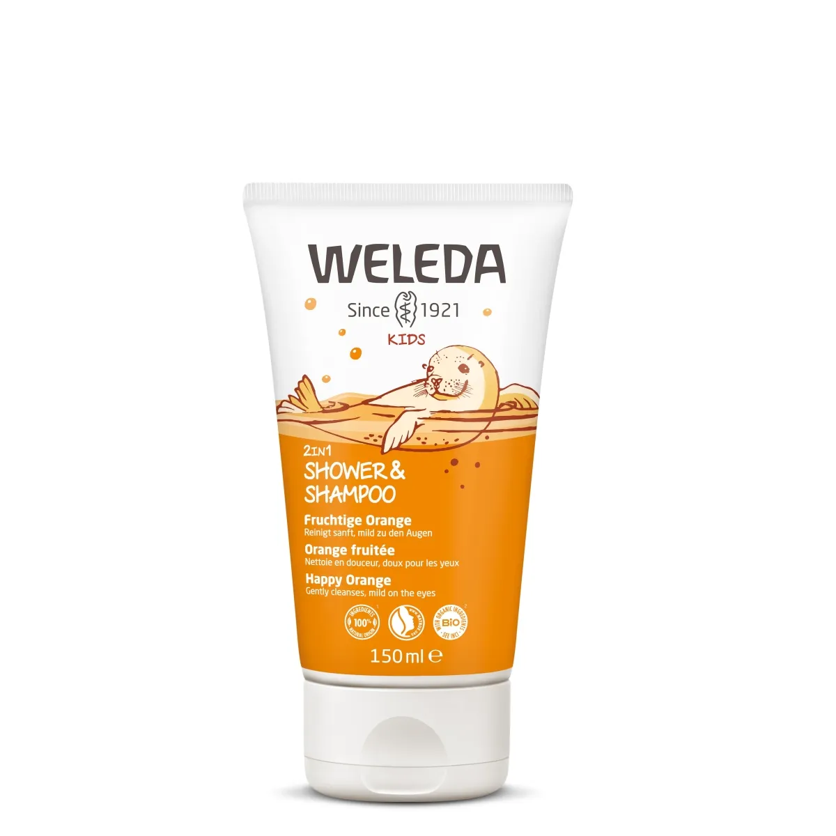 WELEDA SHAMPOON-DUSHIKREEM LASTELE APELSIN 150ML - Изображение товара