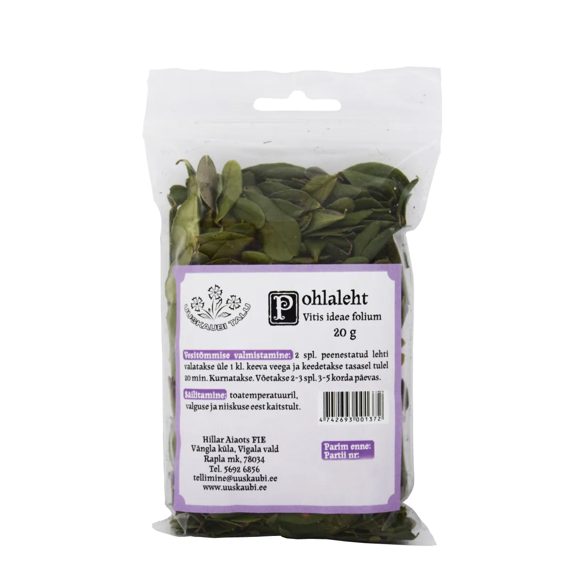 POHLALEHED (VITIS-IDAEAE FOLIA) 20G - Изображение товара