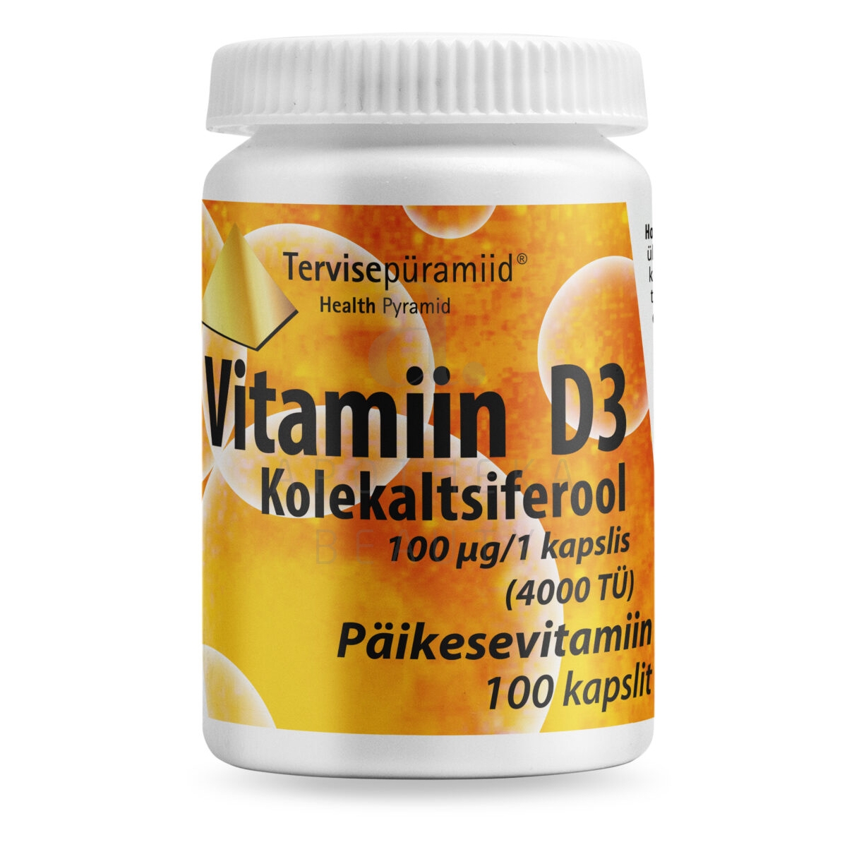TERVISEPÜRAMIID VITAMIIN D3 KAPSLID 100MCG N100 - Изображение товара