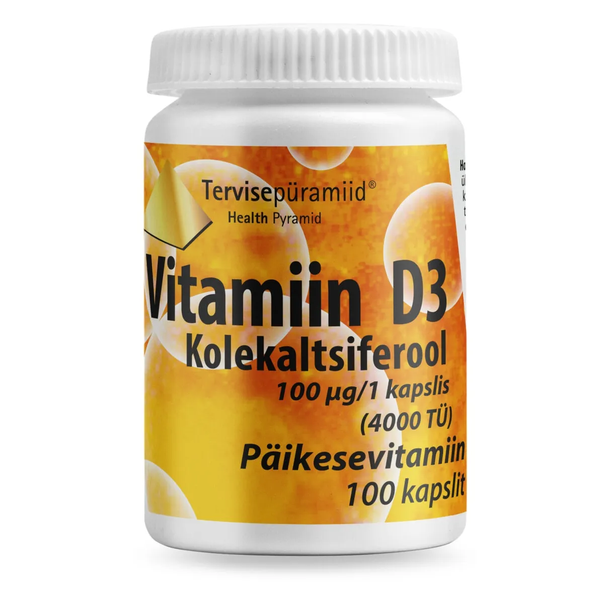 TERVISEPÜRAMIID VITAMIIN D3 KAPSLID 100MCG N100 - Изображение товара
