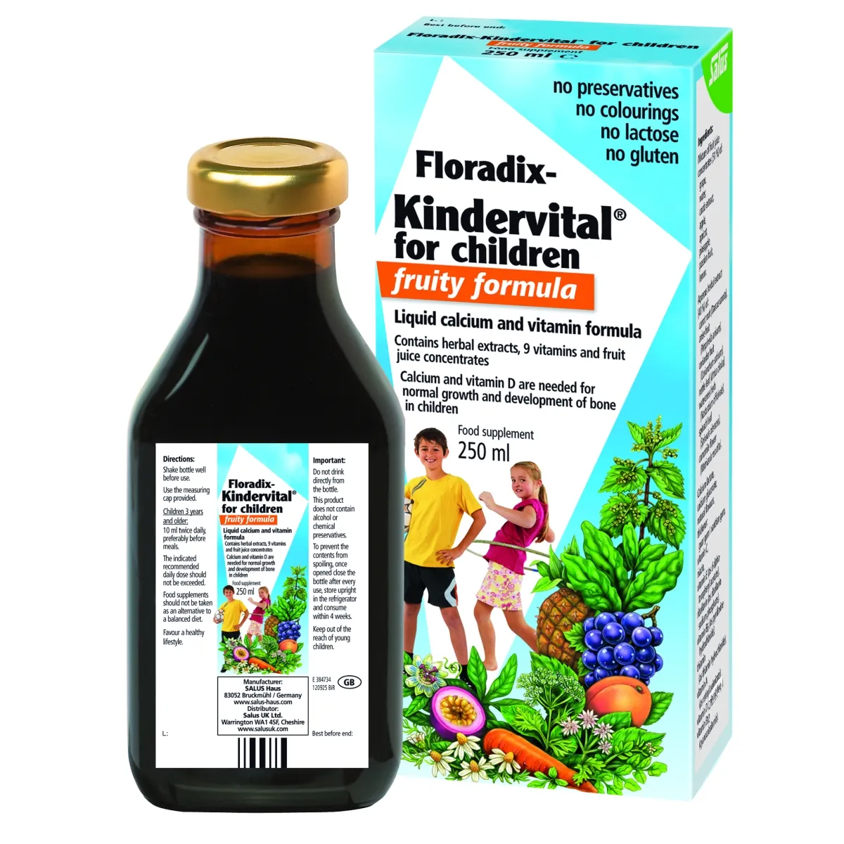 SALUS FLORADIX KINDERVITAL 250ML ÜRDI-MAHLAKONTSENTR LASTELE (UUS) - Изображение товара