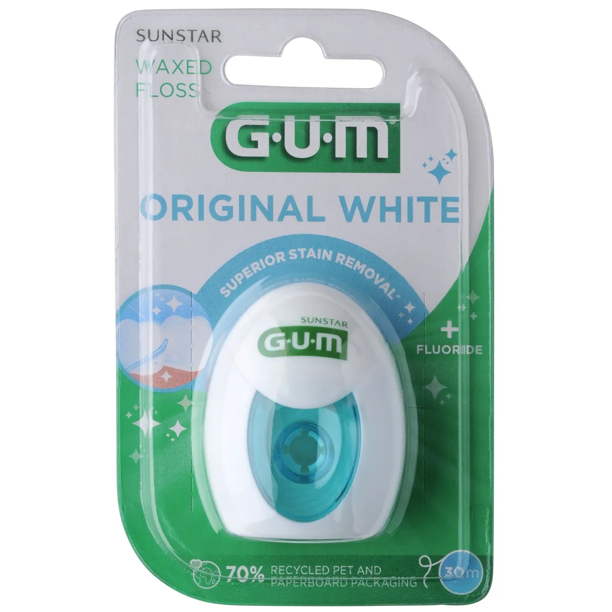GUM ORIGINAL WHITE ОТБЕЛИВАЮЩАЯ НИТЬ 30М /2040/ - Изображение товара
