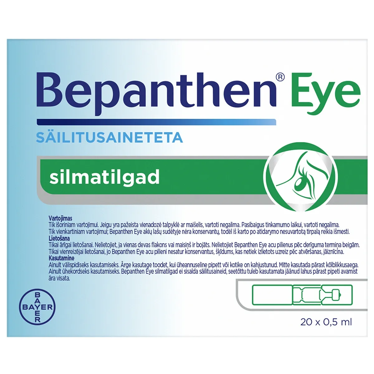 BEPANTHEN EYE SILMATILGAD 0,5ML N20 - Изображение товара