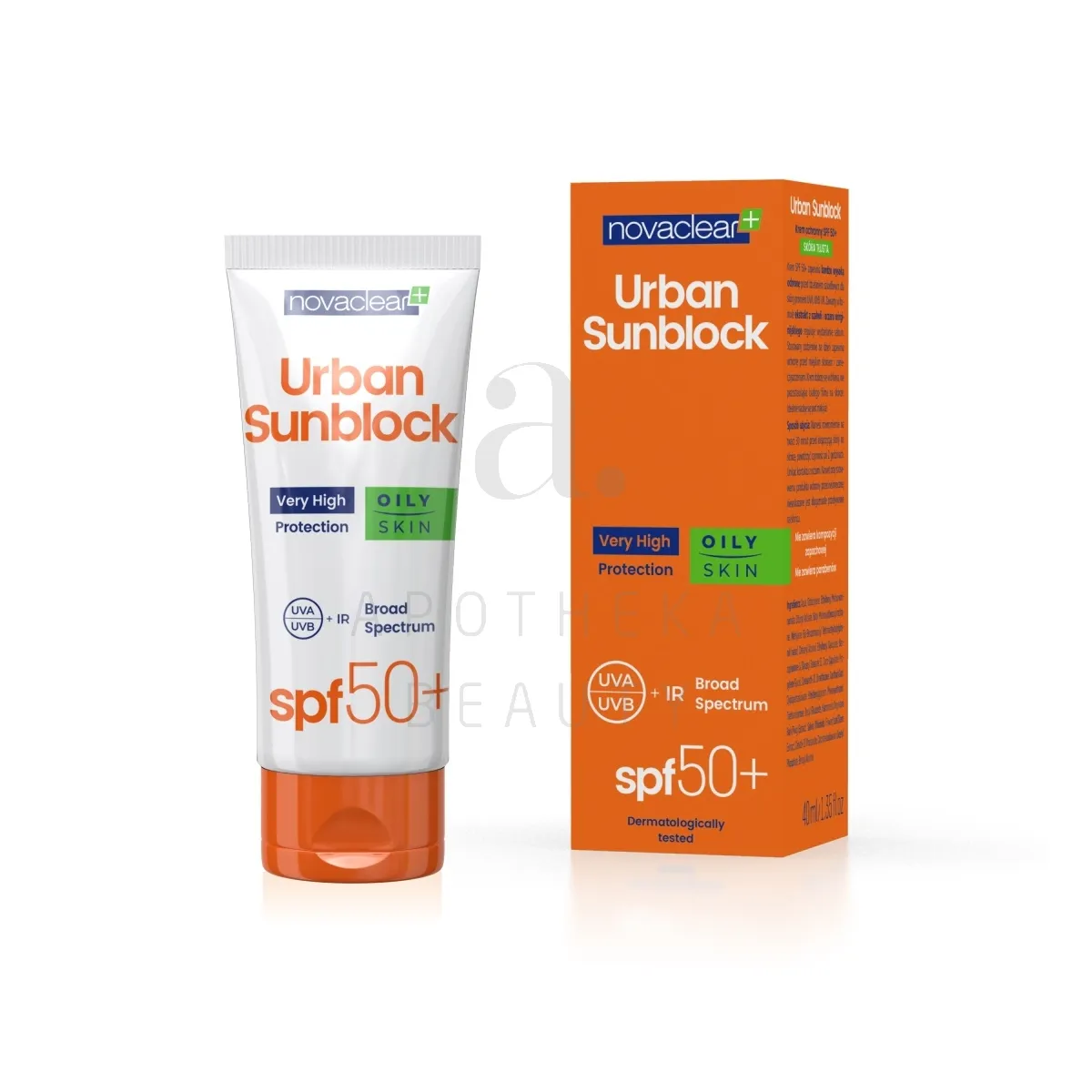 NOVACLEAR PÄIKESEKAITSE URBAN SPF50+, RASUNE NAHK 40ML - Изображение товара