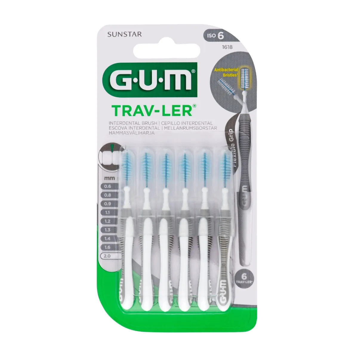 GUM TRAV-LER ИНТЕРДЕНТАЛЬНАЯ ЩЕТОЧКА 2,0MM N6/1618/ - Изображение товара