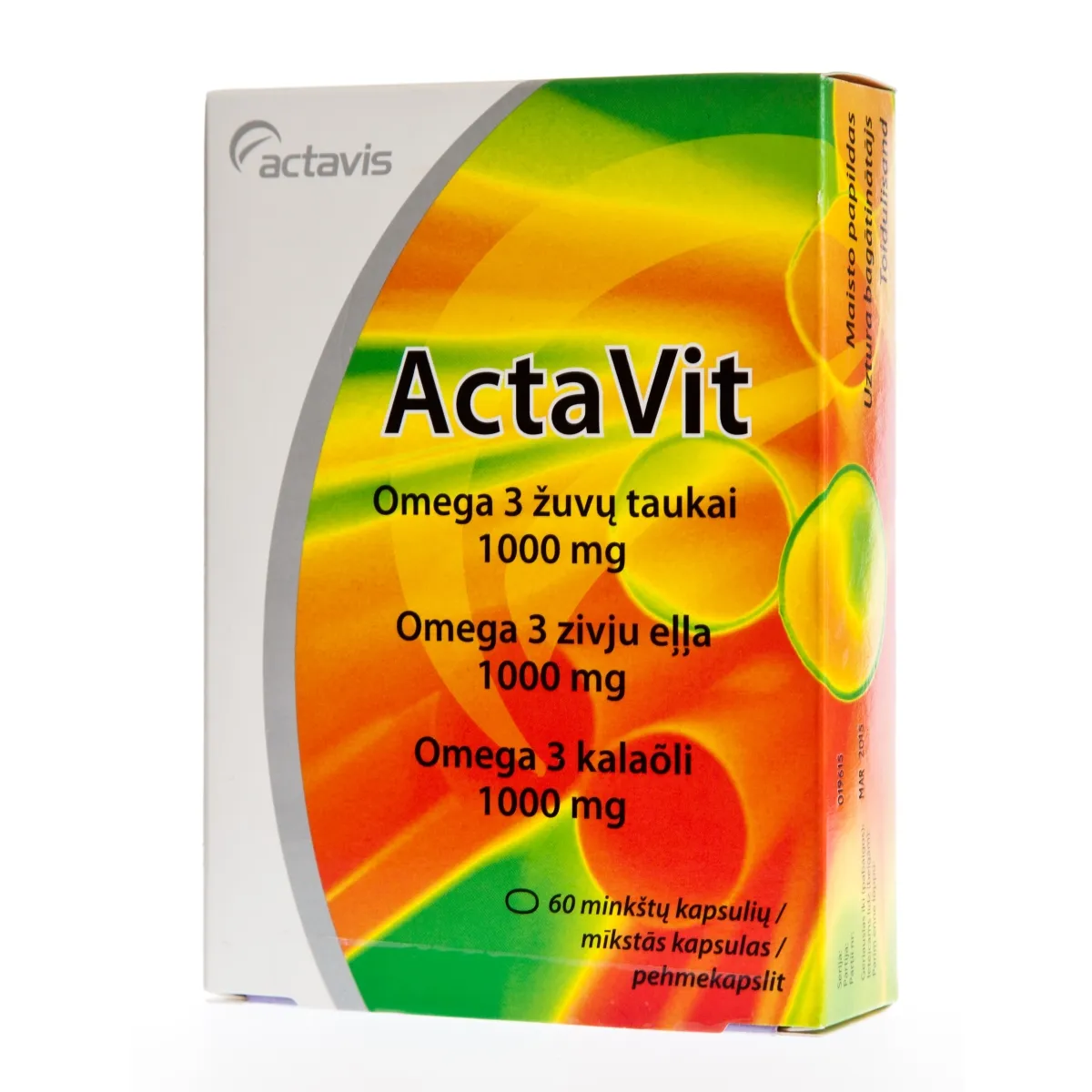 ACTAVIT OMEGA 3 KALAÕLI KAPSLID 1000MG N60 - Изображение товара
