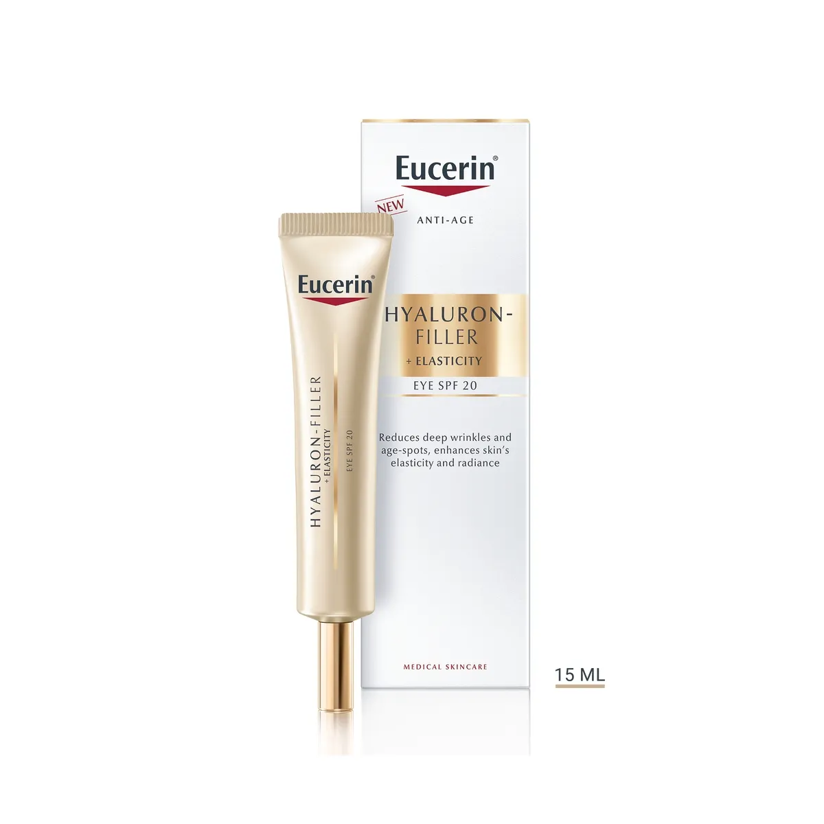EUCERIN HYALURON FILLER+ELASTICITY SILMAÜMBRUSKREEM 15ML - Изображение товара