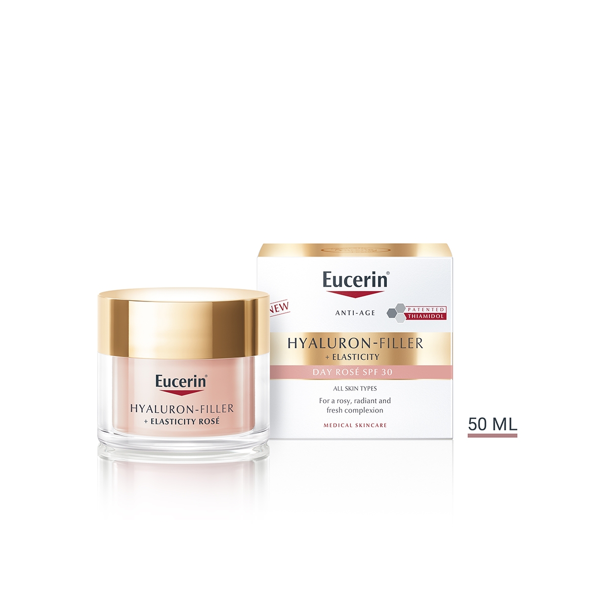 EUCERIN HYALURON FILLER+ELASTICITY ROSE PÄEVAKREEM SPF30 50ML - Изображение товара