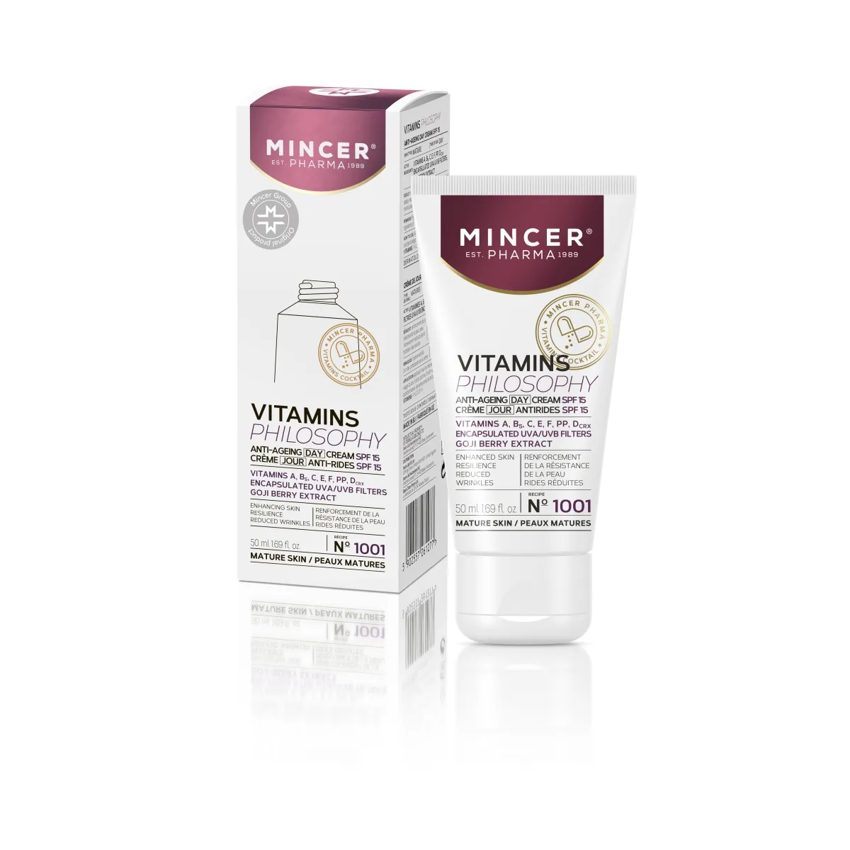 MINCER PHARMA VITAMINS PHILOSOPHY PÄEVAKREEM SPF15 50ML - Изображение товара