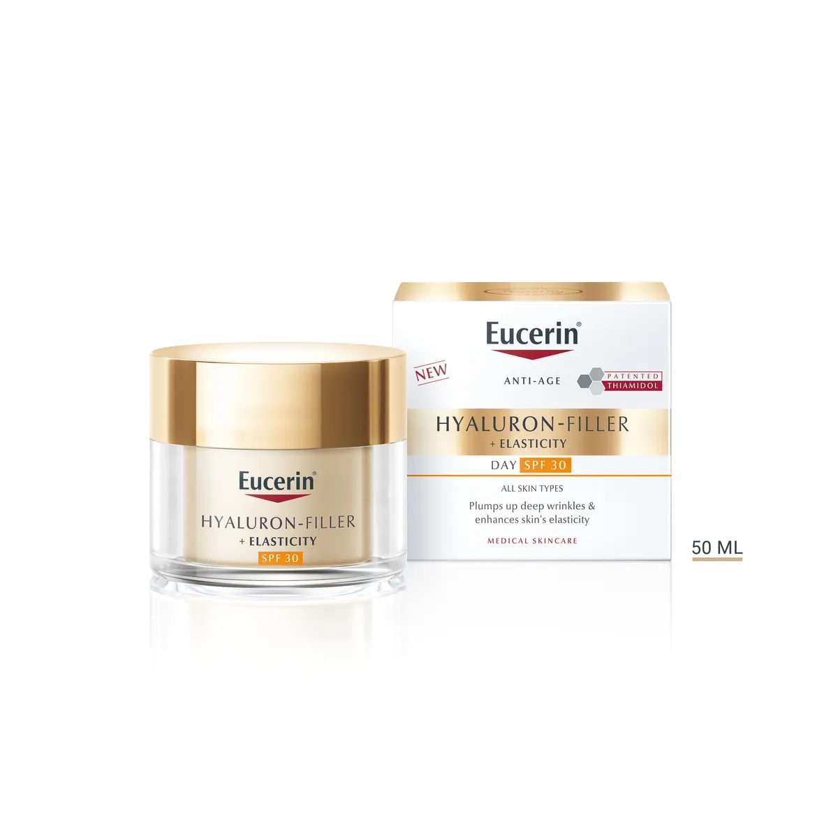 EUCERIN HYALURON FILLER+ELASTICITY PÄEVAKREEM SPF30 50ML - Изображение товара
