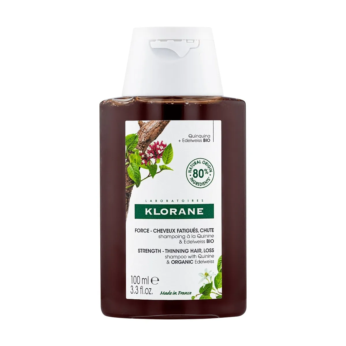 KLORANE SHAMPOON HINIINI JA EEDELVEISSI EKSTRAKTIGA 100ML - Изображение товара