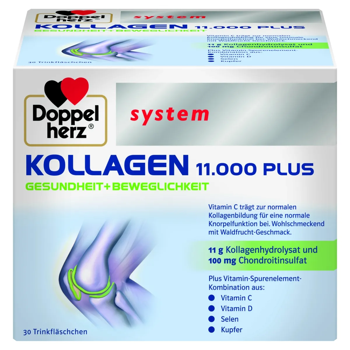 DOPPELHERZ SYSTEM KOLLAGEN 11.000 PLUS N30 SUUKAUDNE LAHUS AMPULLIS - Изображение товара