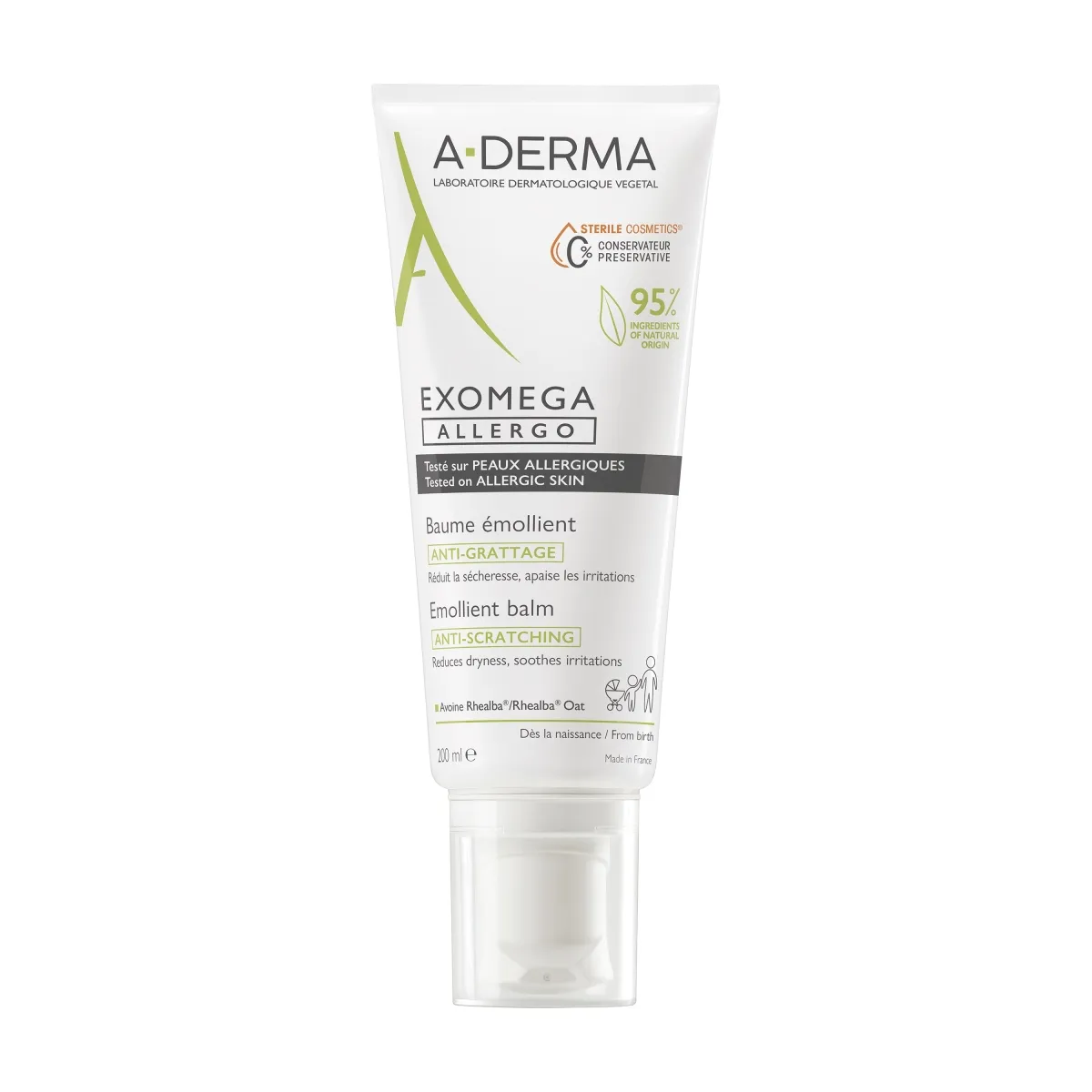 A-DERMA EXOMEGA ALLERGO PALSAM SÜGELUSVASTANE 200ML - Изображение товара 1