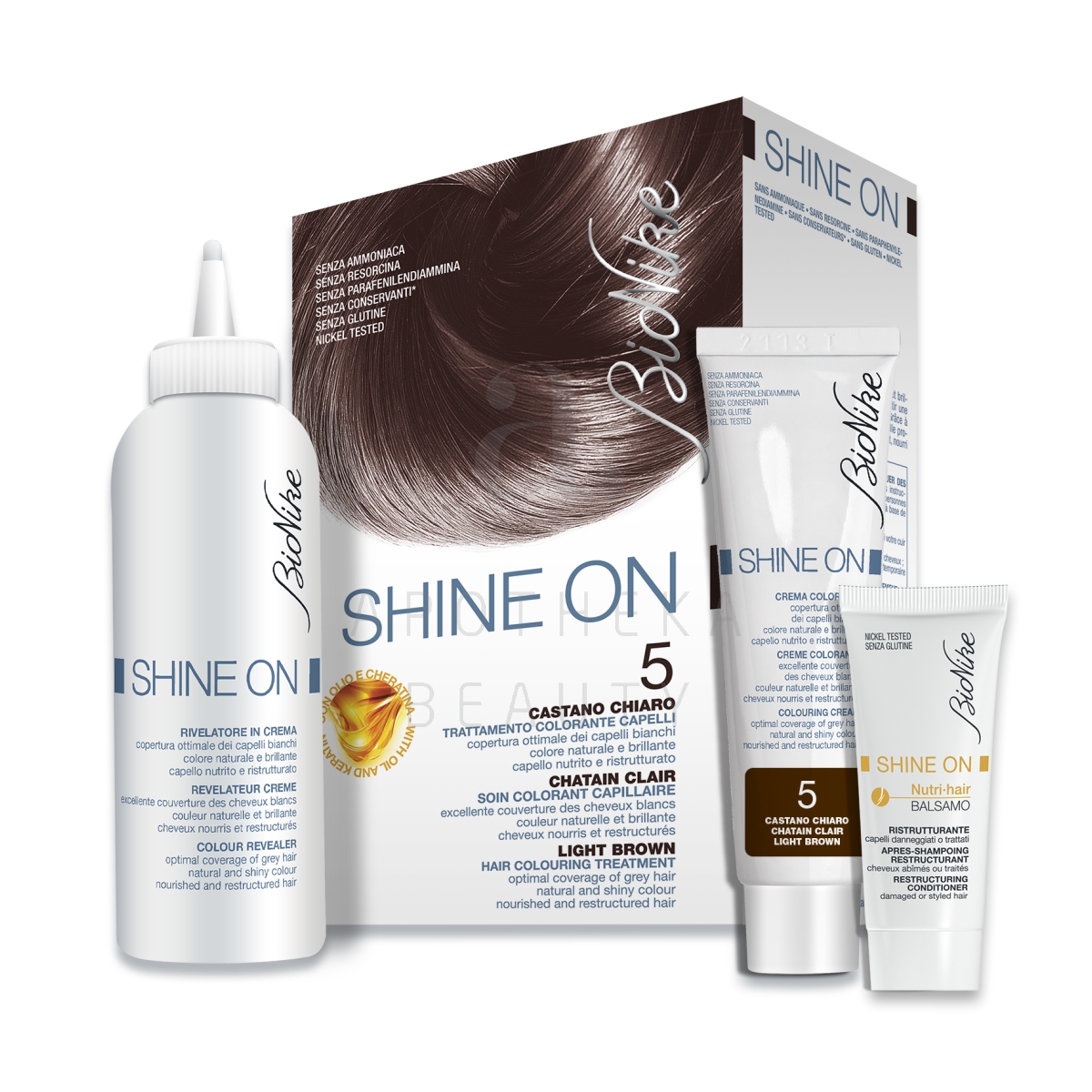 BIONIKE SHINE ON КРАСКА ДЛЯ ВОЛОС 5 (СВЕТЛО-КОРИЧНЕВЫЙ) - Изображение товара