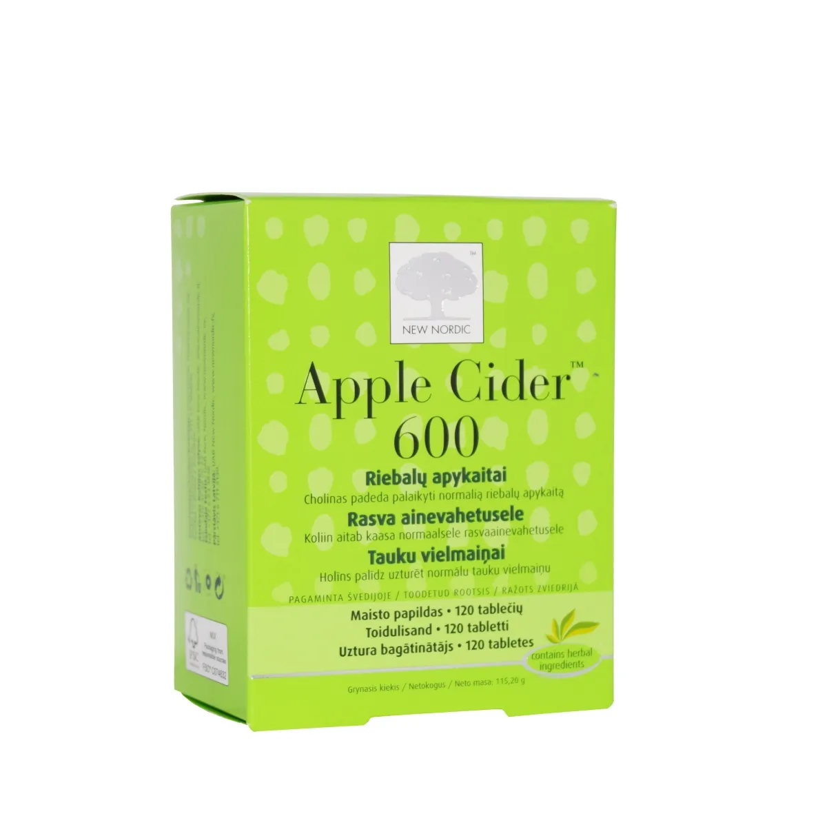 NEW NORDIC APPLE CIDER TBL 600MG N120 - Изображение товара