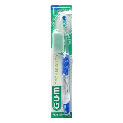GUM TECHNIQUE PLUS КОМПАКТНАЯ ЗУБНАЯ ЩЕТКА. СРЕДНЕЙ ЖЕСТКОСТИ /493/